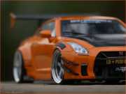 1:18 Nissan GTR35 2.0 LB Work - Orange - Echtalu-PVC-Felgen in OVP